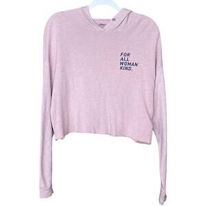 Good hYOUman Anya Cropped Hoodie Sweatshirt For All Woman Kind Pink Size Small